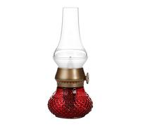 LED sin Llama Vela Farol, Vintage Aceite Lámpara de Mesa Queroseno Lámparas con Fundir Encendido/Apagado Control, Dimmeable Luz de Noche, Decorativo Recargable Noche Luz - Rojo
