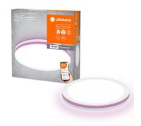 LEDVANCE ORBIS CIRCLE SMART+ WiFi luminaria Ø 46cm, lámpara de techo LED redonda regulable para uso interior, temperatura de color de 3000-6500K, 2400 lumen, 2 luces para luz blanca y de color, blanco