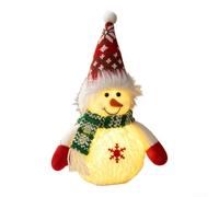 LED Snowman Plush Decor Warm Light Festive Tabletop | Soft Plush Material, Knitted Scarf And Hat, Warm LED Glow, 25cm Christmas Ornament, Ready To Display
