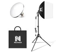 LED Softbox, Foco Fotografía 40 x 40 cm lámpara de fotografía con trípode de 160 cm y Bombilla LED 50 W/5400 K, iluminación Continua para fotografía/grabación de vídeo/transmisión en Vivo (1 Paquete)