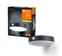 LEDVANCE Aplique solar ENDURA Style Tossa, luz blanca cálida (3000K), sensor integrado, utilizable sin alimentación, autonomía de hasta ocho horas, protección IP44, negro