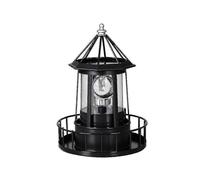 Led Solar Powered Lighthouse, 360 Degree Rotating Courtyard Lights