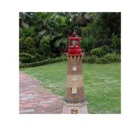 Led Solar Powered Lighthouse, 360 Degree Rotating Courtyard Lights A