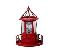 Led Solar Powered Lighthouse, 360 Degree Rotating Courtyard Lights A