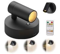 LED Spots Akku mit Fernbedienung Wandleuchte 3 Farbtemperaturen Dimmbar USB Aufladbar Wandlampe , Kabellos Bilderleuchten LED mit Timing Funktion Spotlight für Kunst Pflanzen Portraits Spotlight