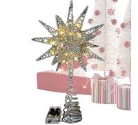 LED Star Christmas Tree Topper, Christmas Tree Topper Star, Glittering Star Tree Decor, Top Star Christmas Tree Decor, LED Christmas Tree Toppers for Living Room, Bedroom