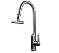 LED Temperature Display Kitchen Faucet Kitchen Sink Faucet with Pull Out Sprayer,Waterfall Rainfall Single Handle Hot & Cold Kitchen Sink Taps