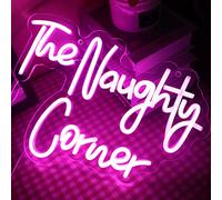 LED "The Naughty Corner" Neón Luces de Decoración de Habitaciones Bares Familiares Paredes de Arte Decoración de Fiestas Decoración de Paredes Colgantes (Rosa)