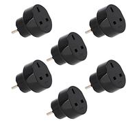 LED Universum 1508530 - Juego de 6 adaptadores de viaje para Reino Unido, Inglaterra, Chipre, Hong Kong V.A.Emirates macho (tipo G) a enchufe europeo de protección de contacto (tipo F), color negro