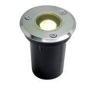 LED Universum foco empotrable de suelo Sohra, redondo, 1W, para interior y exterior, IP65, acero inoxidable pulido, blanco cálido, vidrio real, blanco cálido, 230V, terraza, jardín, senderos