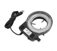 LED USB ajustable para anillo de luz para cámara de microscopio, 72 o 144 LED, iluminador regulable para inspección monocular estéreo, blanco 6500 K, negro (144 LED)