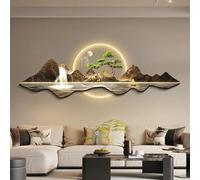 LED Wall Painting with Light for Living Room Decor - 3D Wall Art Sculpture for Office, Study, Entrance - Plug-in Power Supply - Hanging Mural with LED Lights(C,47.2x15.7in/120x40cm)