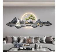 LED Wall Painting with Light for Living Room Decor - 3D Wall Art Sculpture for Office, Study, Entrance - Plug-in Power Supply - Hanging Mural with LED Lights(D,39.4x13.8in/100x35cm)