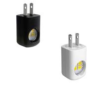 LED Wall Socket Night Light, Mini LED Night Light Plug into Wall, Dusk to Dawn Sensor, 360° Adjustable, 3000k Soft White for Bedroom Bathroom Stairs Hallway, Automatic Illumination (Black 2pcs)
