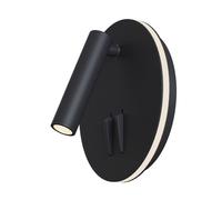 LED Wandleuchte Metal Interruptor Negro Ø14 CM 3000K Aplique Directa Indirekt