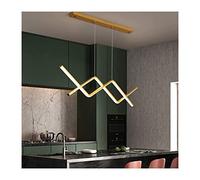 LED Wave Line Chandelier Long Linear Kitchen Island Pendant Light Minimalism Hanging Lamp Ceiling Fixture for Living Room Dining Room Pool Table Restaurant (Color : Gold, Size : Warm Light -