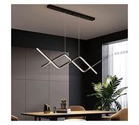 LED Wave Line Chandelier Long Linear Kitchen Island Pendant Light Minimalism Hanging Lamp Ceiling Fixture for Living Room Dining Room Pool Table Restaurant (Color : Black, Size : 3 Colors)