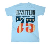 Led Zeppelin '1975 North American Tour' (Azul) Camiseta - ¡NUEVO Y OFICIAL