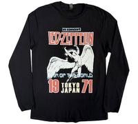 Led Zeppelin Camiseta japonesa Icarus Band Logo Oficial Negro Manga Larga