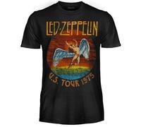 Led Zeppelin Camiseta U.S. Tour 1975. Camiseta Oficial Band Rock. Camiseta Unisex Adulto Niño., Us Tour, XS