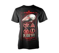 Led Zeppelin Hombre Ledzeppelin_UK Tour '71_Men_bl_TS:2XL Camiseta Not Applicable, Negro (Black Black), XX-Large