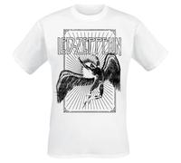 Led Zeppelin Icarus Burst Hombre Camiseta Blanco L 100% algodón Regular