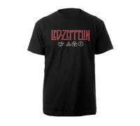 LED ZEPPELIN - LOGO & SYMBOLS BLACK T-Shirt Small