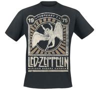 Led Zeppelin Madison Square Garden 1975 Hombre Camiseta Negro S, 100% algodón, Regular