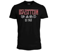 Led Zeppelin - Symbols EST. 68 - Camiseta para hombre, mujer y niño - Camiseta oficial Rock Band - Camiseta hombre vintage idea regalo fan, Negro , XXL