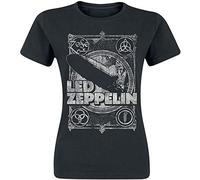 Led Zeppelin Mujer LZTS17LB02 Camiseta, Black, Medium