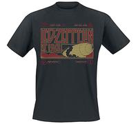 Rock Off Led Zeppelin Zeppelin & Smoke Hombre Camiseta Negro L 100% algodón Vorne Bedruckt Regular