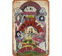 Led Zppelin - Póster de metal para pared, placa de advertencia retro, letrero de estaño, pintura de hierro vintage, decoración divertida para colgar, para garaje, bar, restaurante, club, 20 x 30 cm