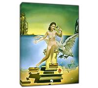 Leda Atomica - Pintura al óleo de Salvador Dali Re impreso sobre lienzo enmarcado en madera para decoración del hogar, 20'' x 12 inch(50x 30 cm) -18mm depth