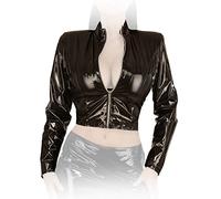 Leda Pol 1427 barniz Chaqueta Corta Manga Larga con Cremallera