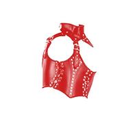 Leda Pol 5580 Harness piel Corpiño abierto con aspecto de cuello de metal