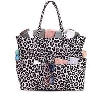 LEDAOU Bolsa de playa grande con cremallera para mujer, impermeable, bolsa de transporte, bolsa de transporte a prueba de arena con cremallera, piscina, fitness, bolsa de viaje familiar, leopardo