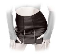 Ledapol Falda Mini De Cuero Real Con Doble Cierre Frontal En Varios Colores