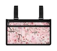 LedBack Bolsa de almacenamiento lateral para silla de ruedas, bolsa de reposabrazos de mariposa rosa, bolsa organizadora de accesorios para silla de ruedas, bolsas organizadoras para andadores y