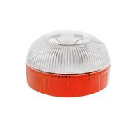 LEDBOX Pack 4 x Luz de Emergencia V16 + Linterna para Vehículos, Base Magnética., Blanco frío