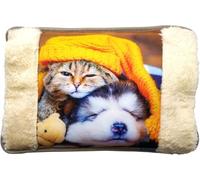 Leddy Living Bolsa de agua caliente eléctrica 26 x 19 cm 500 W - Calentador inalámbrico recargable rápido, con bolsillos de peluche para manos, alivio de dolores y frío, diseño de perros y gatos