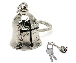 Leddy Living Guardian Bell - Llavero con campanilla para moto, amuleto de la suerte, tradición de motorista contra Evil Spirits, llavero incluido
