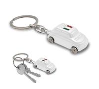Leddy Living Llavero 500 3D de bolsillo con anillo porta llaves bandera nacional italiana Italia de metal, accesorio para hombre y mujer, idea regalo, Color blanco., Talla única