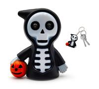 Leddy Living Llavero de esqueleto fantasma Halloween con calabaza, luces LED y sonidos aterradores, accesorio de terror divertido para fiesta, regalo y colección