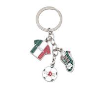 Leddy Living Llavero fútbol Italia 9 cm - Diseño articulado de metal esmaltado con balón, uniforme y zapato - Accesorio para bolso, coche y casa - Idea regalo hombre y mujer aficionados, Tricolor, 9