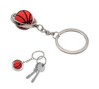 Leddy Living Llavero giratorio de baloncesto con llavero deportivo, accesorio original, idea de regalo para hombres y mujeres, perfecto para coche, motocicleta y mochila, accesorios unisex, gris