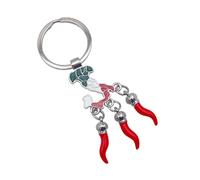 Leddy Living Llavero Italia tricolor con colgantes cuerno de la suerte - Amuleto escaramantico cornicello italiano para hombre y mujer - Símbolo de suerte y tradición, multicolor, 9,5 cm