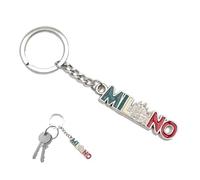 Leddy Living Llavero Milano de metal - Duomo con bandera italiana - Recuerdo festivo para amantes de los viajes y la cultura - Accesorio elegante y resistente para casa, coche y oficina, multicolor,