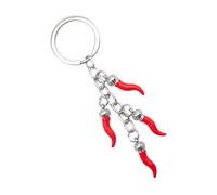 Leddy Living Llavero Nápoles con colgantes de cuerno de la suerte - Amuleto escaramantico Cornicello italiano para hombre y mujer - Símbolo de suerte y tradición, multicolor, 11,5 cm