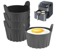 Ledeak 4 Piezas Molde Silicona Freidora de Aire, mini ronda accesorios freidora de aire Reutilizable, Flexibles y Antihadherentes bandeja silicona freidora aire para Microondas Horno