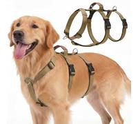 Ledeak Arnes Perro Grande Mediano, Arnes Perro Antitirones Transpirable con Mango de Control, Arnés Anti Tirones, Chaleco Ajustable y Antiescape para Adiestramiento y Paseos, Dog Harness (Caqui, L)